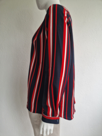 Heine blouse top. Maat 46. Rood, blauw, gestreept.