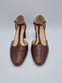 Jonak Paris pumps. Maat 40, Crocoprint/bruin.