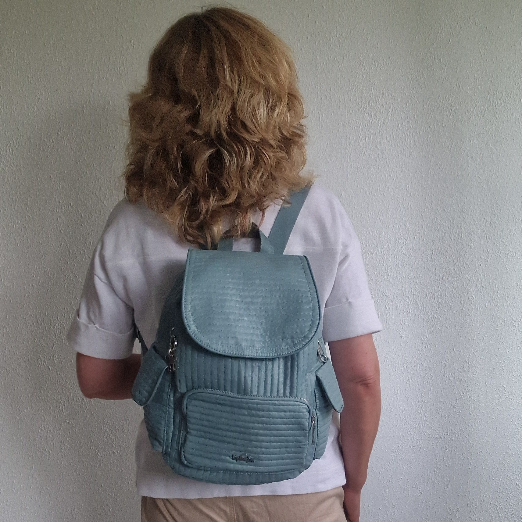 Kipling city rugzak. Misty blue.