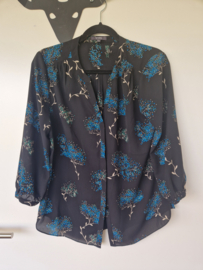 NYDJ blouse. Mt. S. Zwart/blauw.