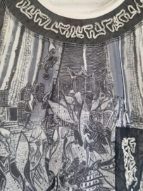 Save the Queen gaastop. Maat 36.  Grijstinten/print.