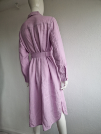 Riani doorknoopjurk. Maat 40, roze/linnen