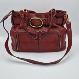 Bogner leren schoudertas . Bordeaux