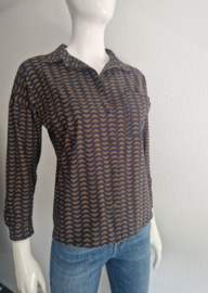 Studio Anneloes blouse. Maat S. Grijs/bruin/travelstof.