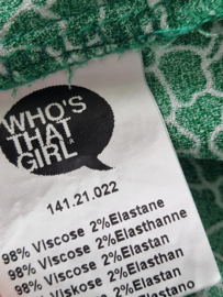 Who's That Girl rok. Maat XL. Groen/print.