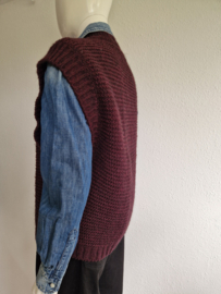 By-Bar gilet SEM. Maat M. Aubergine/wol.