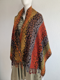 Multicolor shawl dierenprint.
