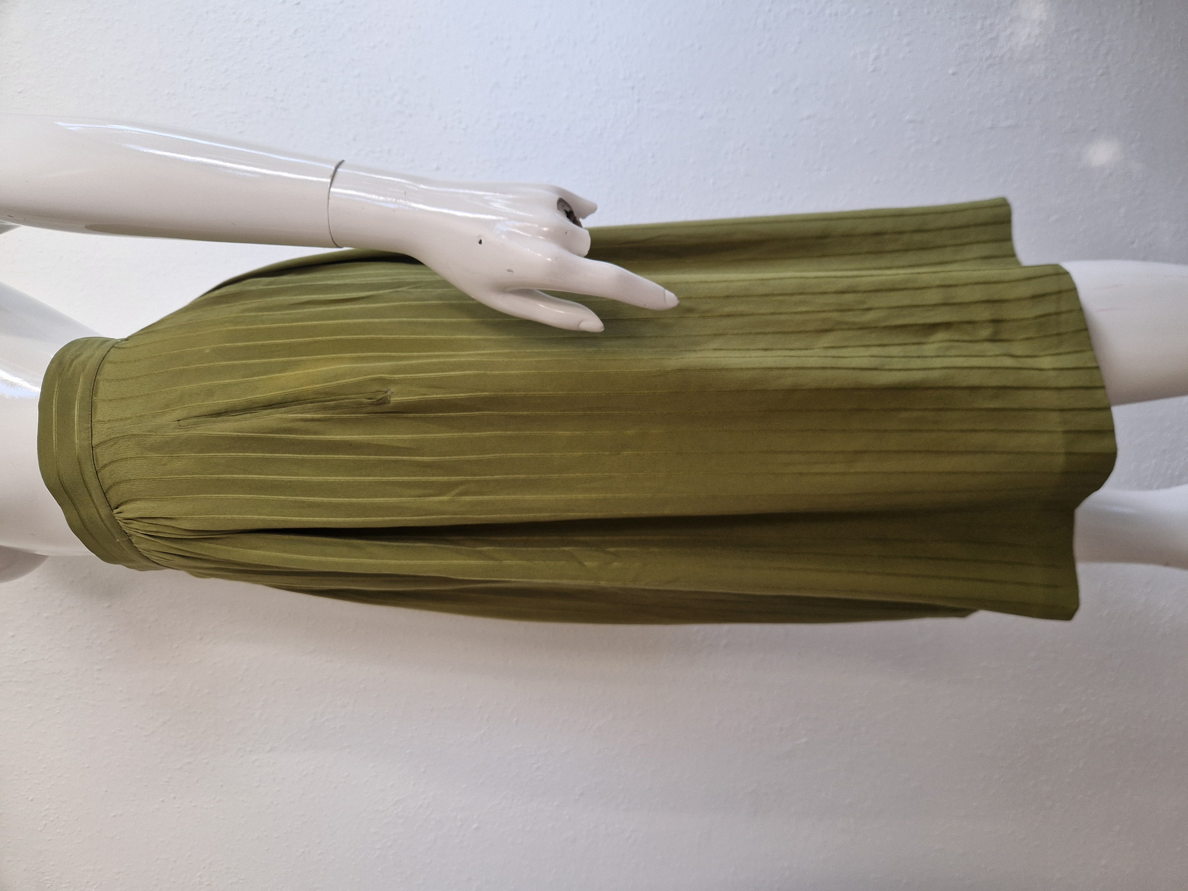 Christian Dior midi rok. IT maat 42, Groen/zijde.
