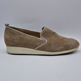 Durea loafers. Maat 7,5/ Wijdte H. Taupe/zilver..