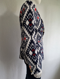 Attentif double breasted blazer. Maat 40. Blauw/crème.