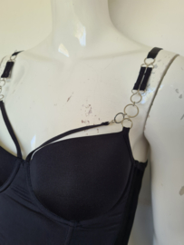 Marlies Dekkers torselet. Mt. 70D. Zwart/zilver.