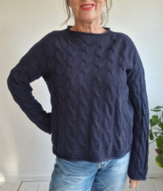 Benetton kabeltrui | Maat 40/42 | Donkerblauw |