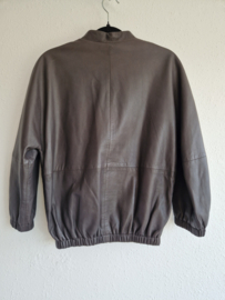 Dyanne leren jasje met driekwart mouwen. Maat 38, Bruin