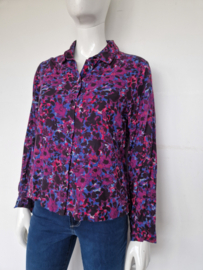 Object blouse. Maat 40, Paars/ blauw/print.