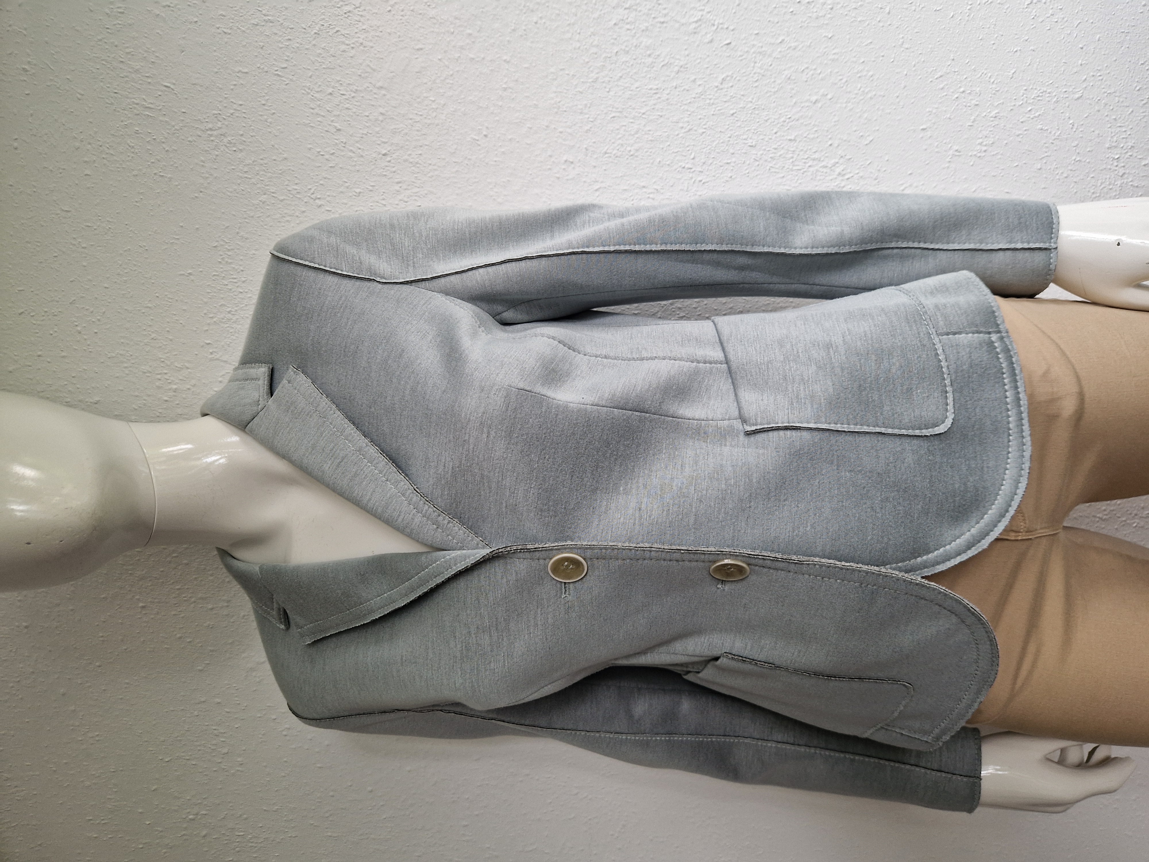 Luisa Cerano blazer. Mt. 40. Grijs/blauw