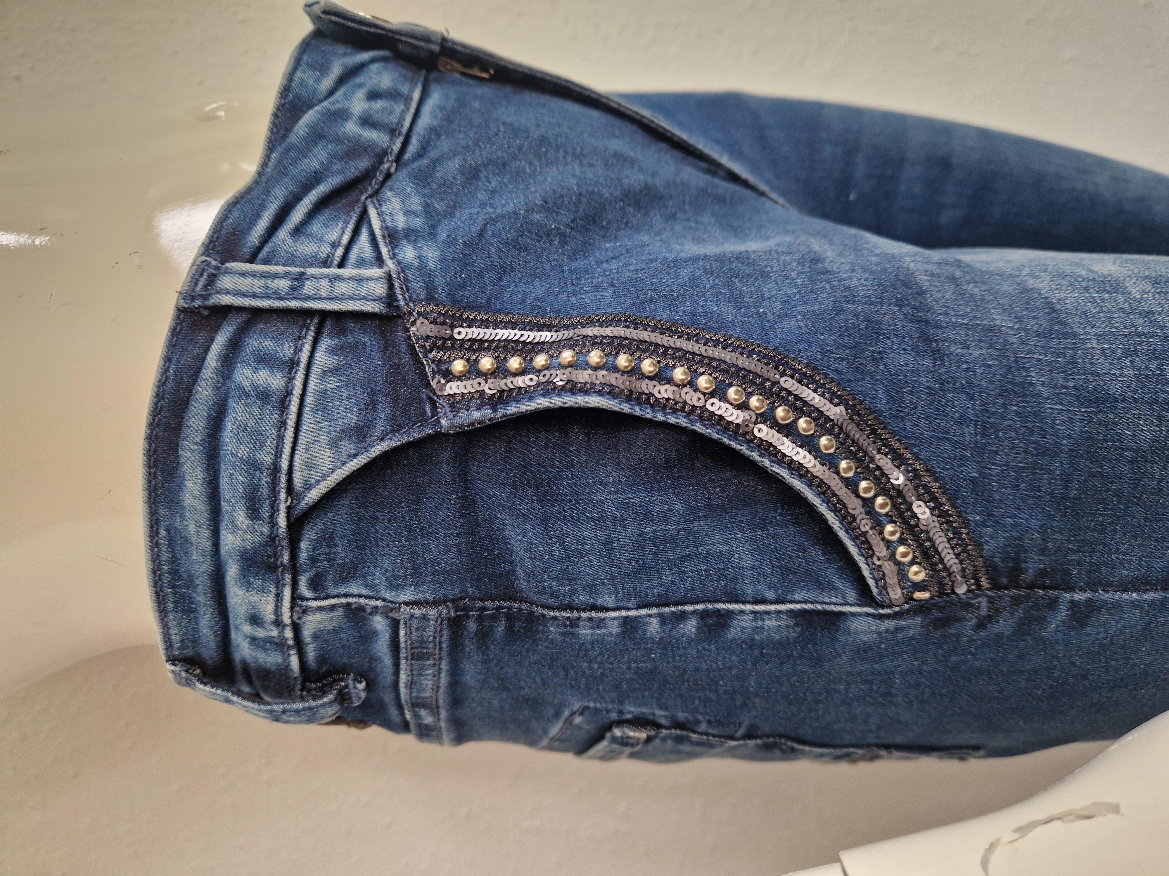 Mos Mosh cropped jeans. Maat 28, Blauw.