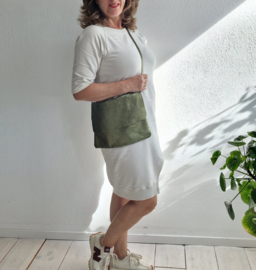 Italiaans leren schoudertas | Metallic groen |