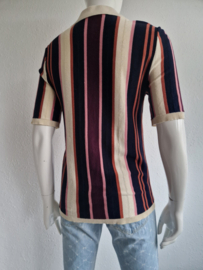 4Funky Flavours 'Let's work for a while' top. Maat L. Gestreept.