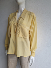 Falke vintage zijden blouse. Maat M. Zachtgeel.