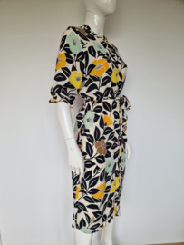 Juffrouw Jansen midi jurk. Maat S. All over print.