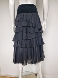 Cristinaeffe ruffles rok. Mt. 38, Zwart