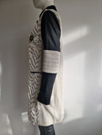 Elisa Cavaletti mantel. Maat XL. Creme/zwart