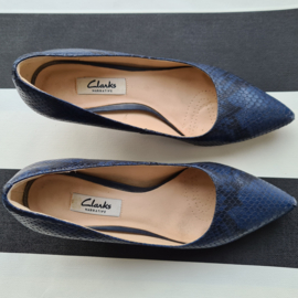 Clarks pumps. Mt. 37. Blauw/leer