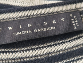 Twin Set top. Maat M. Crème/zwart gestreept.