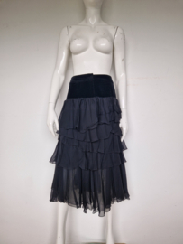 Cristinaeffe ruffles rok. Mt. 38, Zwart