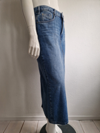 Massimo Dutti lange denim rok met split. Maat 42,