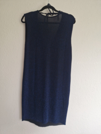 Supertrash lurex jurk in donkerblauw. Maat S.