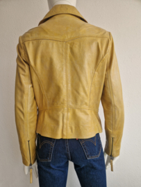 On Stage blazer jasje. Maat 36/38, Okergeel/leer.