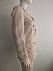 Scotch & Soda double breasted krijtstreep blazer. Maat M.Crème.