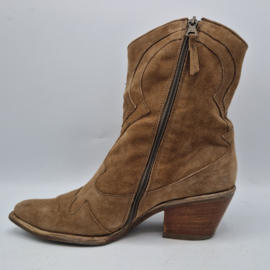 Mjus western laarsjes. Maat 41, Beige/suède.