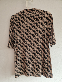 Marc Aurel top met opstaand kraagje. Maat 40. Print.