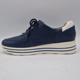 Waldläufer schoenen. Maat 7,5, Blauw/leer.