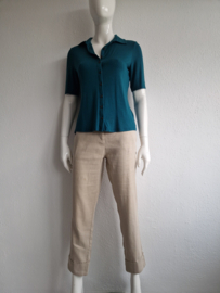 Marc O'Polo blouse met korte mouwen. Maat M, Petrol.