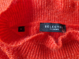 Selected Femme trui met turtleneck. Maat 38. Oranje.