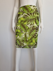 Wax Collection rok. Maat 38, Groen/ palmbladerenprint.