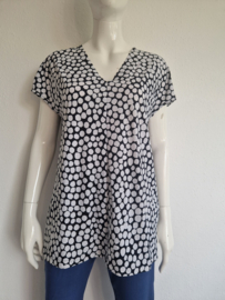 Japan TKY top. Maat S. Zwart/wit/print.