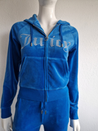 Juicy Couture velours trainingsset. Maat S/XS. Blauw/velours