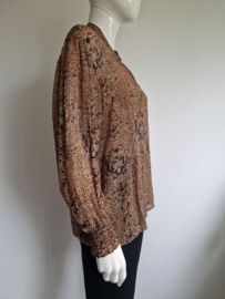 Alix blouse. Maat M. Bruin/print.
