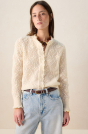 Sissy Boy vest | Maat M | Crème | Ajourgebreid |