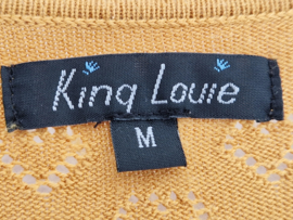 King Louie ajour gebreid vestje. Maat M. Okergeel.