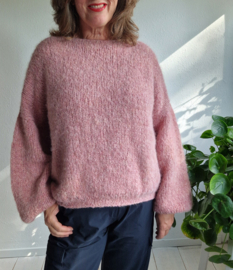 INTI handgebreide trui | Maat 40/42 | Poederroze | Alpaca |