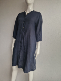 By-Bar jurk. Maat M. Donkerblauw/linnen.
