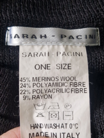 Sarah Pacini cropped trui. Maat AS. Zwart/merino wol.