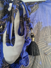 Riani transparante chiffon blouse met botanische print. Maat M.