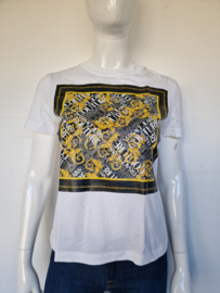 Versace Jeans Couture shirt. Maat S. Wit/ print.