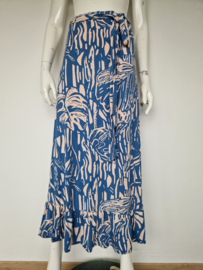 Juffrouw Jansen overslag rok Orianna. Maat S, Blauw